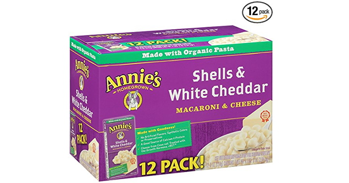 Annie’s Macaroni and Cheese, Shells & White Cheddar Mac and Cheese (Pack of 12) – Only $11.88!