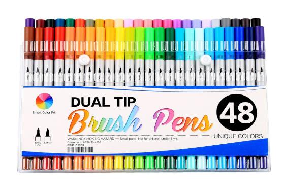 Smart Color Art Dual Tip Brush Pens with Fineliner Tip Art Markers – Only $15.79!