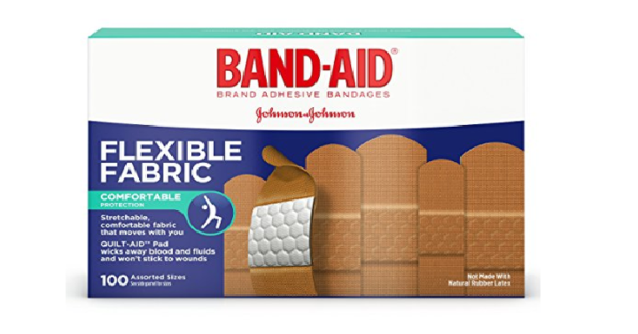 Band-Aid Brand Flexible Fabric Adhesive Bandages Assorted Sizes (100 Count) Only $4.89!