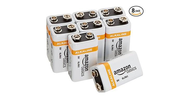 AmazonBasics 9 Volt Everyday Alkaline Batteries 8-Pack – Just $9.99!