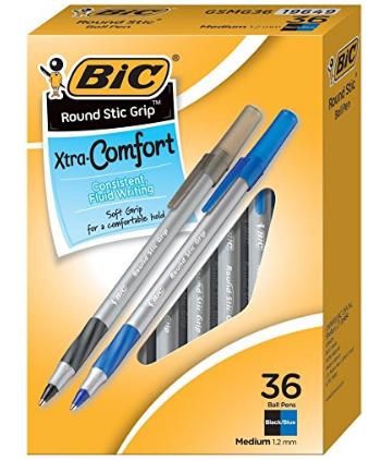 BIC Round Stic Grip Xtra Comfort Ball Pen (36 Count) – Only $2.85!