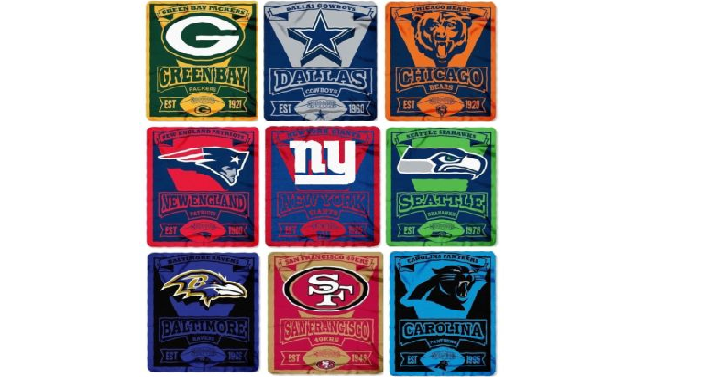 NFL Teams Large Soft Fleece Throw Blanket 50″ X 60″ Only $15.95 Shipped!