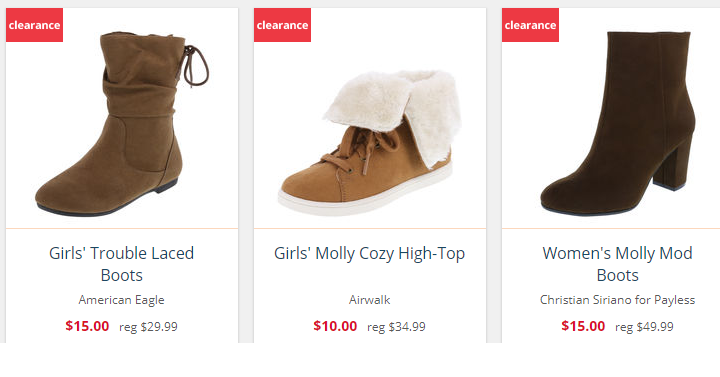 Payless: Take an Extra 20% off Clearance! Shoes/Boots for Only $8.00!
