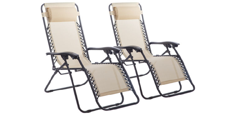 New Zero Gravity Lounge Patio Chairs (2 Pack) Only $49.99 Shipped! That’s Only $25 Each!