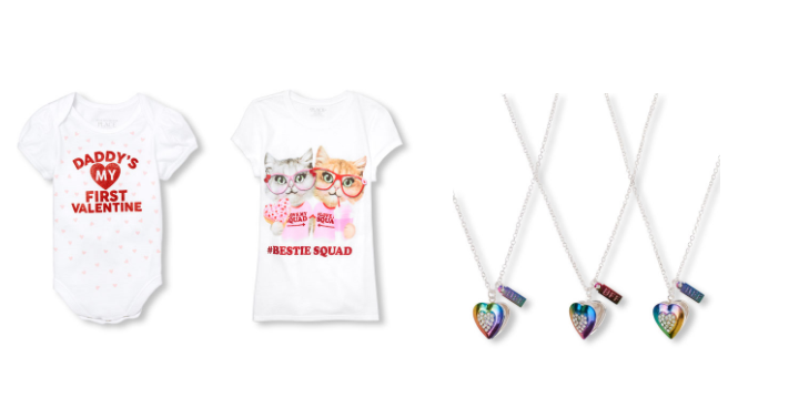 Children’s Place: Take 50% off Site Wide + FREE Shipping! Cute Valentine’s Day Jewelry & Shirts Starting at $3.97 Shipped!