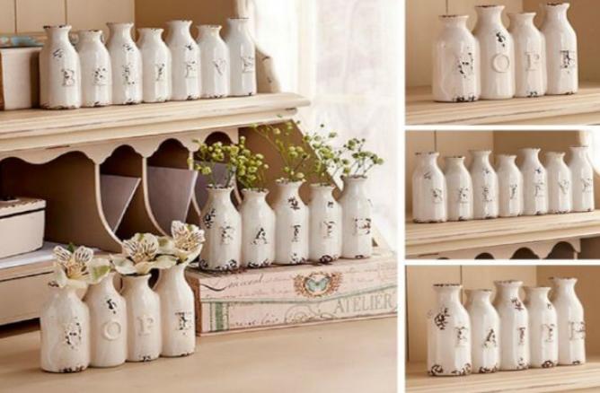 Inspirational Distressed Mini Milk Jug Vases – Only $9.95!