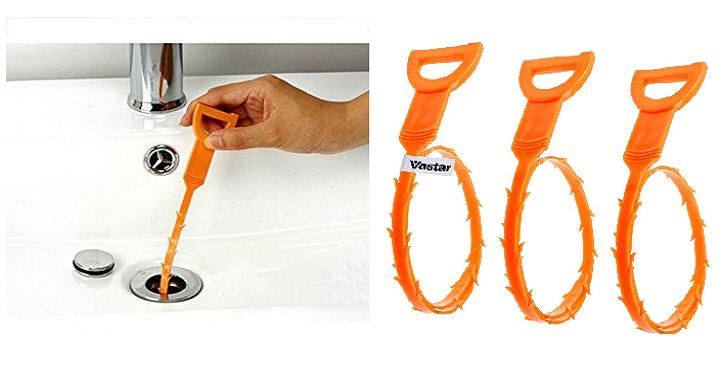 Drain Snake Hair Clog Remover 3 Pack Only $5.99!