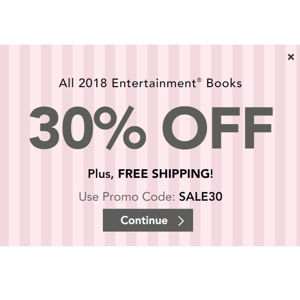 2018 Entertainment Books Now 30% Off Plus FREE Shipping!