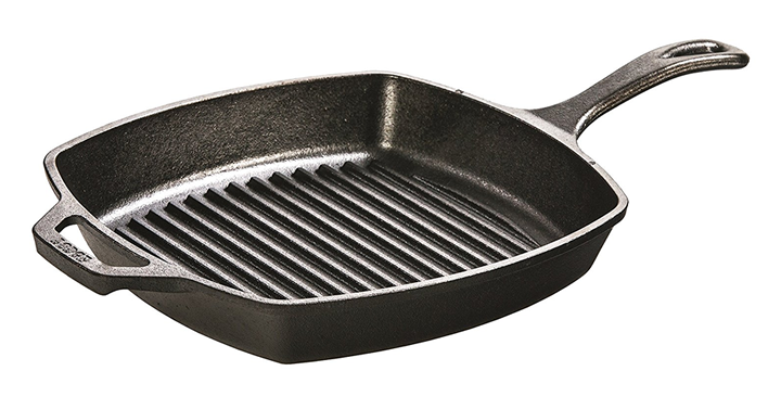 Lodge Cast Iron Square Grill Pan, Pre-Seasoned, 10.5-inch – Just $11.37!