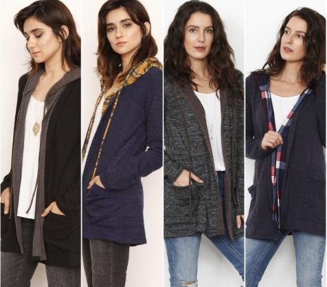 Hooded Two-Tone Pocket Cardigan – Only $14.99!