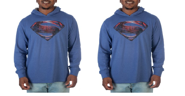 Men’s DC Comics Superman Lightweight Jersey Hoodie Only $7.00!