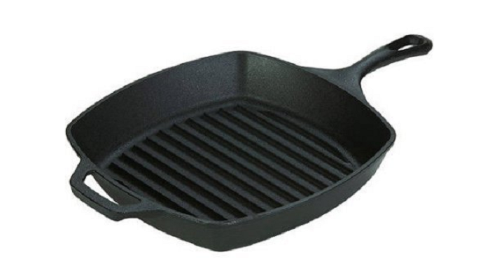 Lodge 10.5″ Cast Iron Grill Pan Just $12.99!