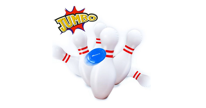 Jumbo Lawn Bowling, Set of Six Inflatable Pins with Two Flying Discs – Just $5.00!