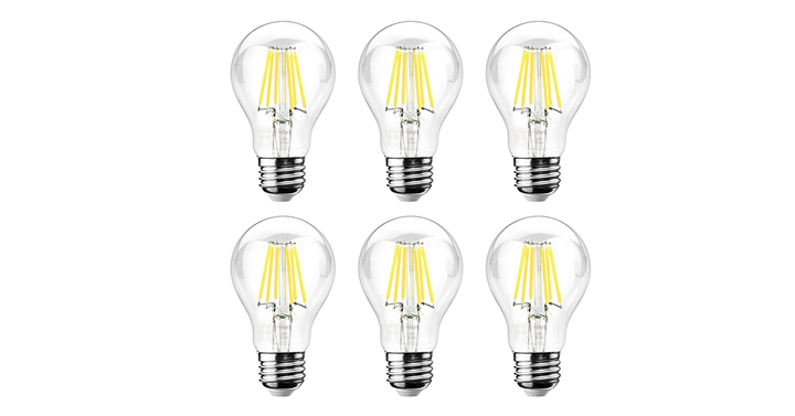 LED Classic Light Bulbs – Filament Clear Glass – 6-Pack – Just $18.99!