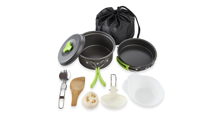 Camping Cookware Mess Kit – 10 Piece Cookset – Just $15.99!
