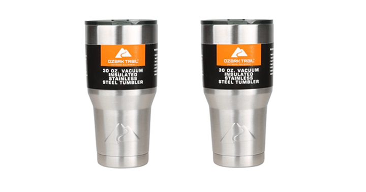 Ozark Trail 30-Ounce Double-Wall, Vacuum-Sealed Tumbler – 2 Pack Bundle! Just $10.00!