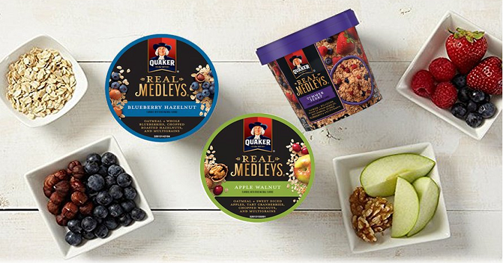 Quaker Real Medleys Oatmeal Variety Pack 12 Cup Only $12.99 Shipped!