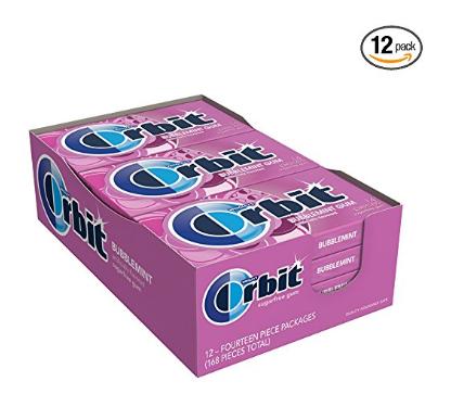 Orbit Bubblemint Sugarfree Gum, 14 pieces, (Pack of 12) – Only $7.60!