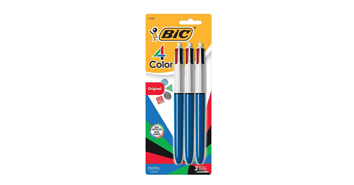 BIC 4-Color Ball Pen, 3-Count – Just $3.49!