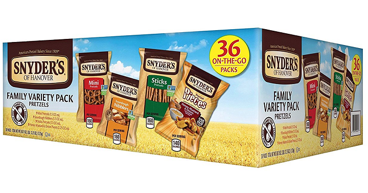 Snyder’s of Hanover Variety Pack (Pack of 36) Only $7.64!  That’s Only $0.21 Each!