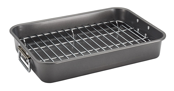 Farberware Nonstick Bakeware 11-Inch x 15-Inch Roaster with Flat Rack – Just $14.93!