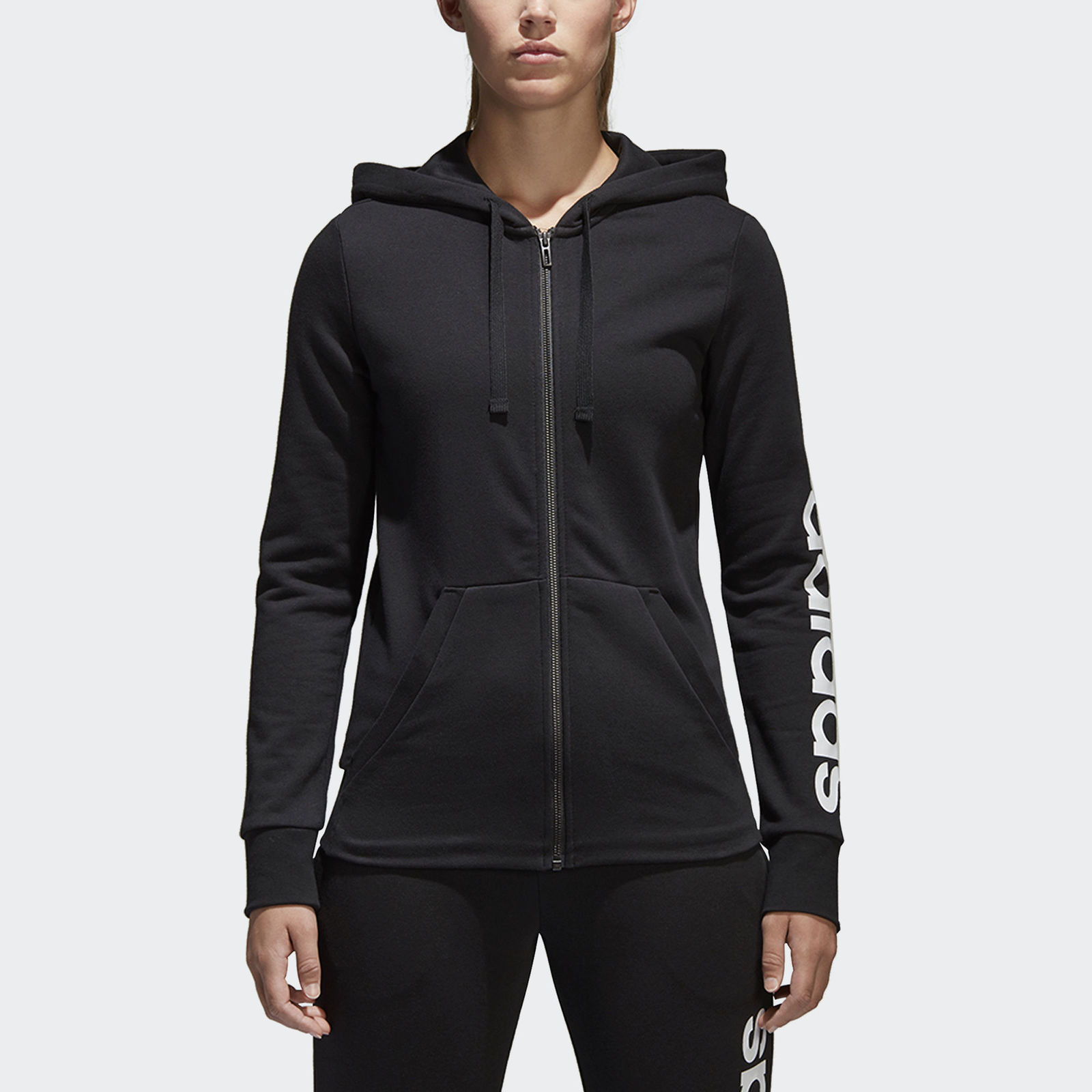 Adidas Essentials Linear Hoodie Women’s Black Jacket Only $19.99 Shipped!