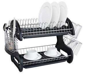 Home Basics 2 Tier Black Dish Drainer Drying Rack Only $21.99 Shipped!