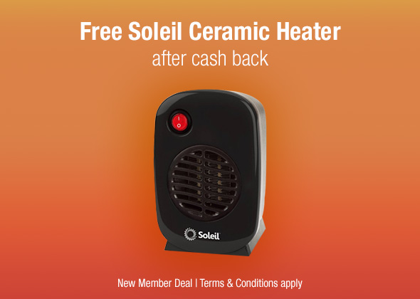 Get This Awesome Freebie! Get a FREE Soleil Ceramic Heater from TopCashBack!