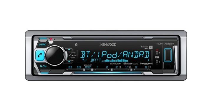 Kenwood In-Dash Digital Media Receiver – Bluetooth Satellite Radio-ready with Detachable Faceplate – Just $59.99!
