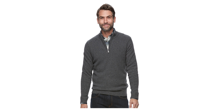 Kohl’s 30% Off! Spend Kohl’s Cash! Stack Codes! FREE Shipping! Men’s Croft & Barrow True Comfort Classic-Fit Quarter-Zip Sweater – Just $14.00!