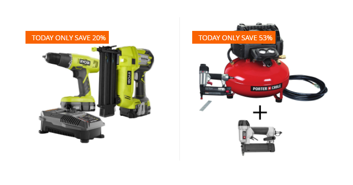 Home Depot: Save up to 39% off Select Nailers & Compressors! Today, Jan. 30th Only!