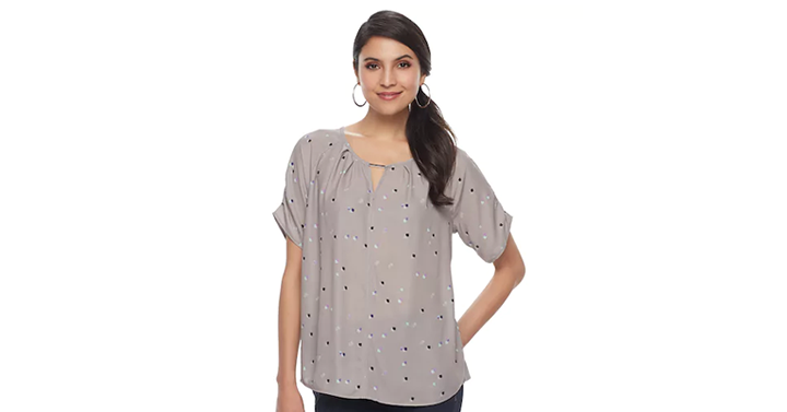 LAST DAY!!! Kohl’s 30% Off! Spend Kohl’s Cash! Stack Codes! FREE Shipping! Women’s Apt. 9 Pleat Neck Top – Just $13.99!