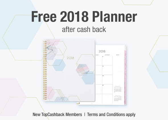 Last Day to Get This Awesome Freebie! Get a FREE 2018 Planner from TopCashBack!