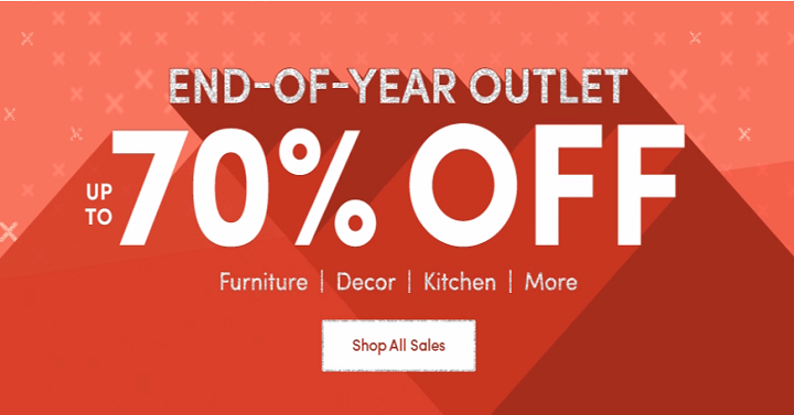 Wayfair: End Of Year Outlet Sale! Save Up to 70% Off Accent Furniture, Rugs, Bedding, Kitchen Items & More!