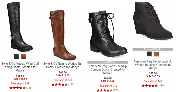 Macy’s: Women’s Boots Starting at $19.99 + FREE Shipping with Beauty Item Purchase!