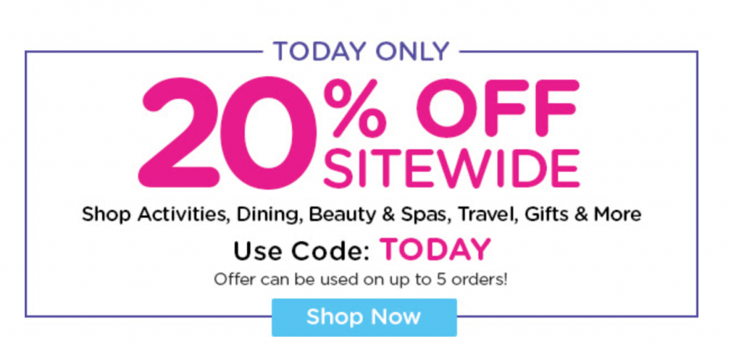 20% Off Sitewide Today Only At Living Social!