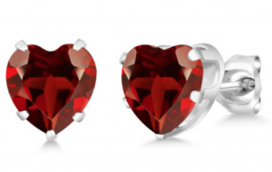 4 Ct Heart Shape Red Garnet Sterling Silver Stud Earrings Just $29.99! (Reg. $74.00)