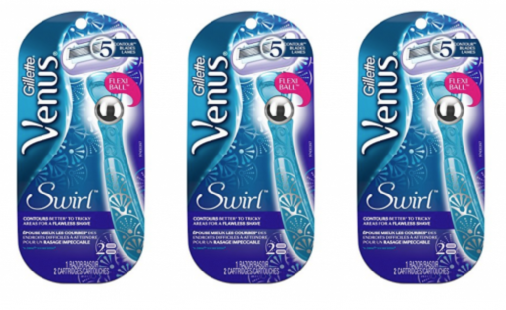 Gillette Venus Women’s Swirl 5 Blade Flexiball Razor with 2 Refills Just $5.00 As Add-On!