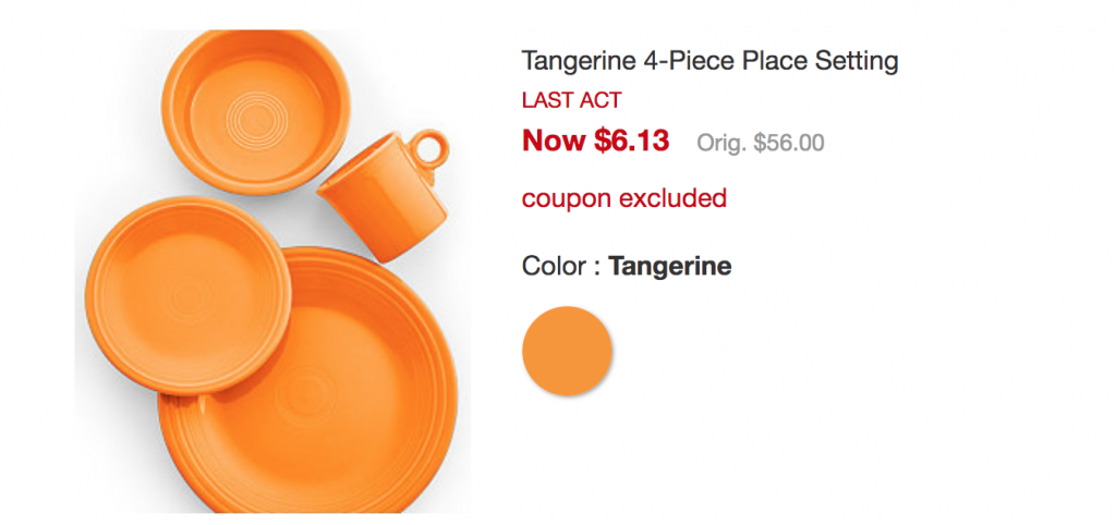 RUN!! 4-Piece Fiesta Plate Setting In Tangerine Just $6.13 While Supplies Last!