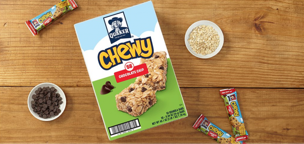 Quaker Chewy Granola Bars, Chocolate Chip 58-Count Just $7.89 As Add-On Item!