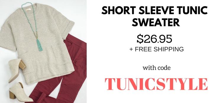Style Steals at Cents of Style! CUTE Short Sleeve Tunic Sweaters – Just $26.95! FREE SHIPPING!