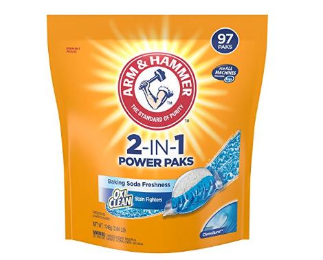 Arm & Hammer 2-IN-1 Laundry Detergent Power Paks, 97 Count – Only $9.87!