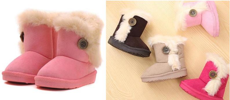 Baby Girls Boys Plush-Filled Bailey Button Snow Boots – Only $9.99! Lightening Deal!