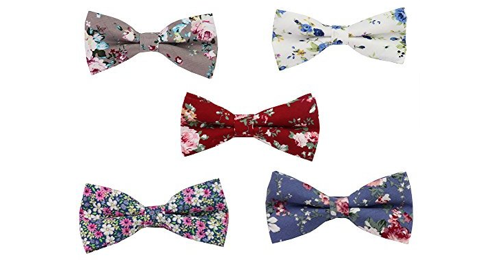 Floral Bow Ties – 5 Pack – Just $15.99!