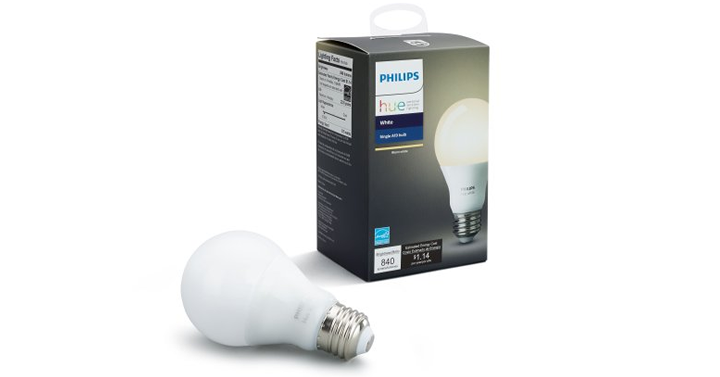 Philips Hue White Smart A19 Light Bulb, 60W Equivalent – Just $9.99!