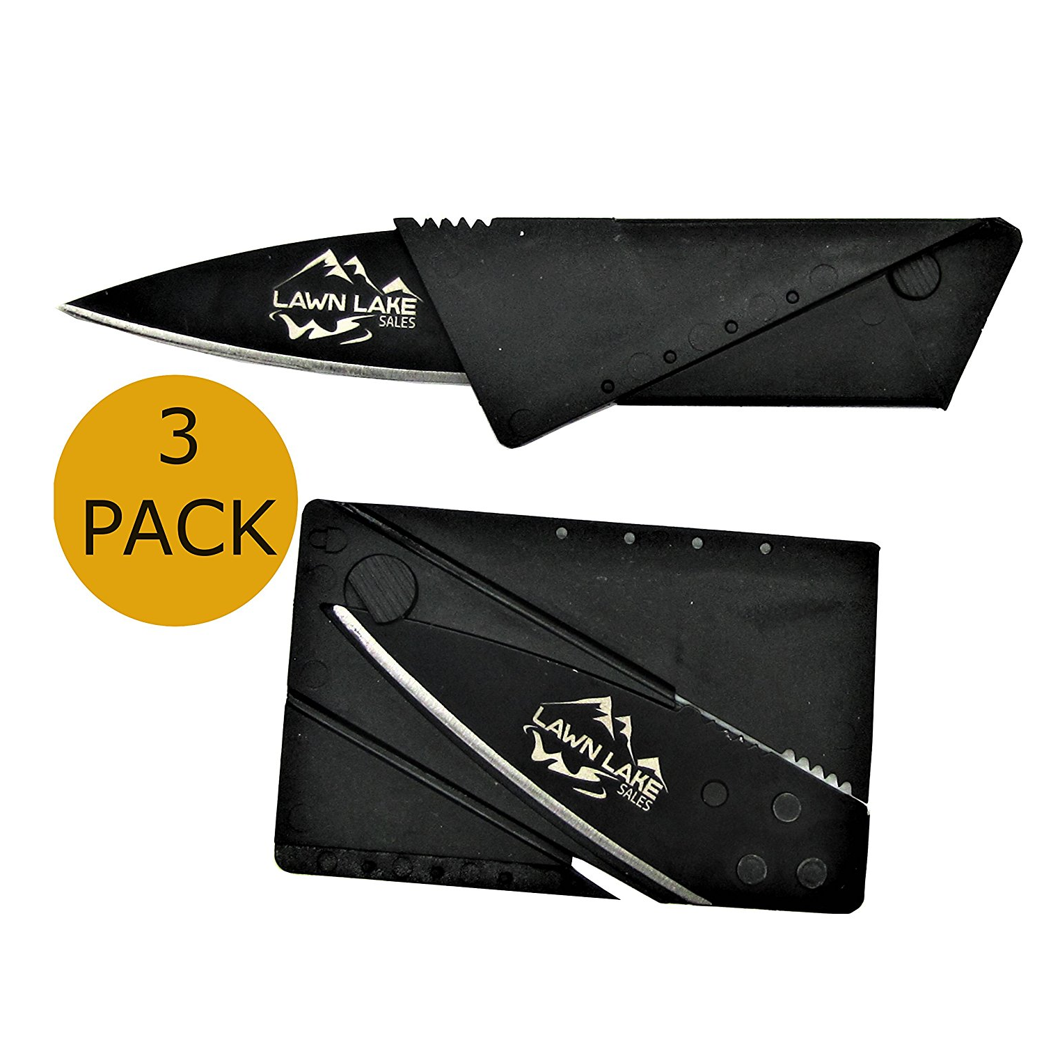 3 Pack Lawn Lake Sales Credit Card Sized Folding Pocket Knife Only $6.29!