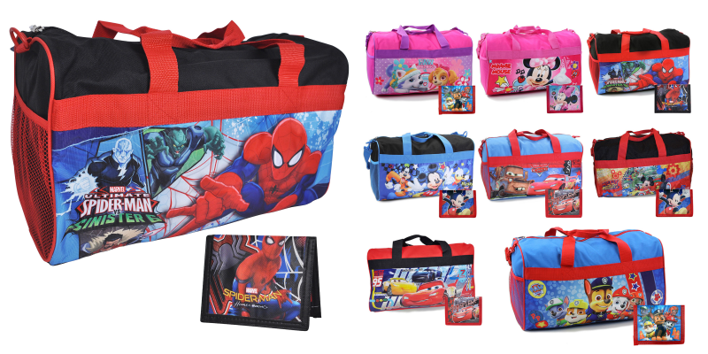 Disney and Marvel 18″ Duffel Bag and Wallet Sets Only $15.99!