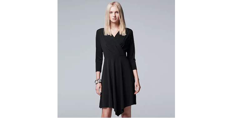 Kohl’s 30% Off! Spend Kohl’s Cash! Stack Codes! FREE Shipping! Women’s Simply Vera Vera Wang Faux-Wrap Dress – Just $16.24!