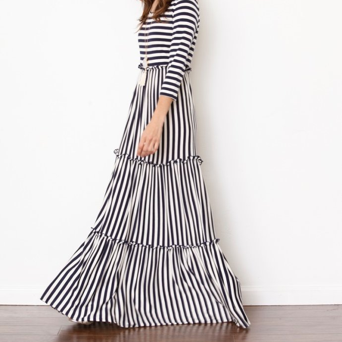Jane: Ruffle Stripe Maxi Dress Only $24.99!