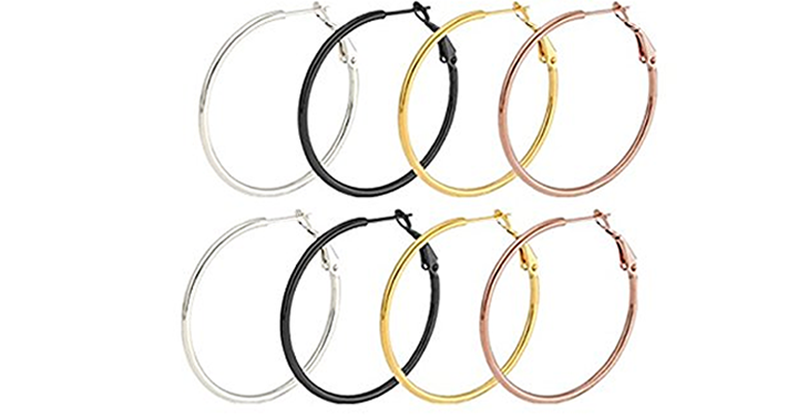 4 Pairs Surgical Stainless Steel Hoop Earrings – Just $9.99!